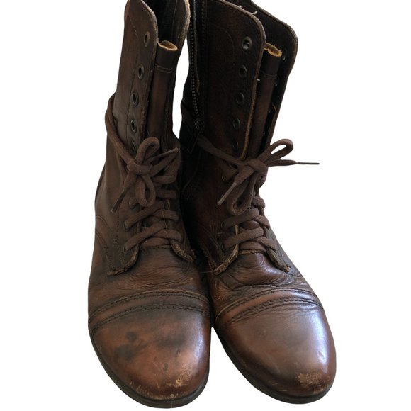 Steve Madden Troopa Combat Boot Brown Size 8.5 - Picture 2 of 6